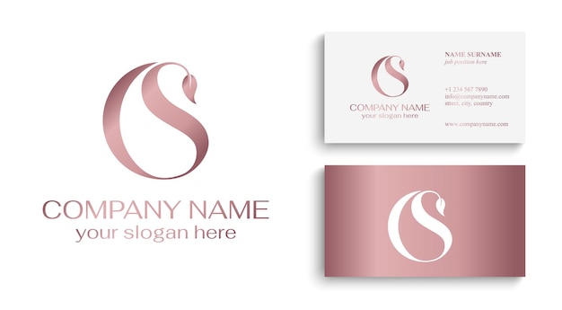 Logotipo OS o SO con gota de agua y hoja de árbol Elementos de plantilla de logotipo de carta OS monograma personal Logotipo elegante vectorial