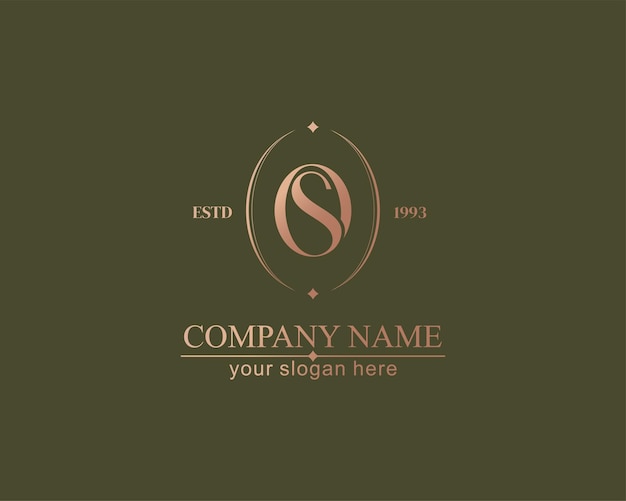 Logotipo de OS o monograma de SO elementos de plantilla de logotipo de letra de OS monograma personal Logotipo elegante vectorial