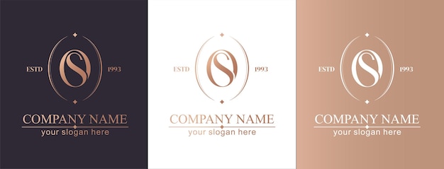 Logotipo de OS o monograma de SO elementos de plantilla de logotipo de letra de OS monograma personal Logotipo elegante vectorial
