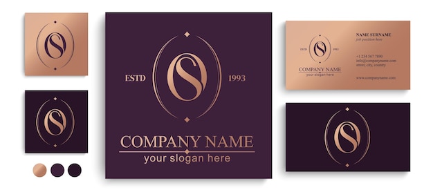 Logotipo de OS o monograma de SO elementos de plantilla de logotipo de letra de OS monograma personal Logotipo elegante vectorial
