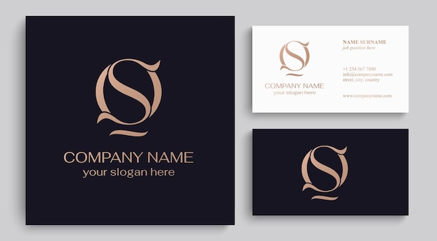 Logotipo de OS o monograma de SO elementos de plantilla de logotipo de letra de OS monograma personal Logotipo elegante vectorial
