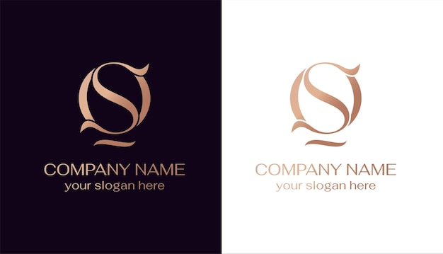 Logotipo de OS o monograma de SO elementos de plantilla de logotipo de letra de OS monograma personal Logotipo elegante vectorial