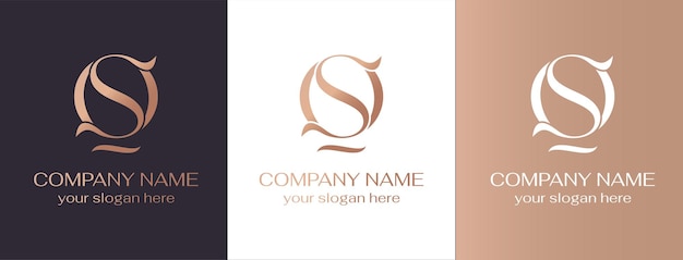 Logotipo de OS o monograma de SO elementos de plantilla de logotipo de letra de OS monograma personal Logotipo elegante vectorial