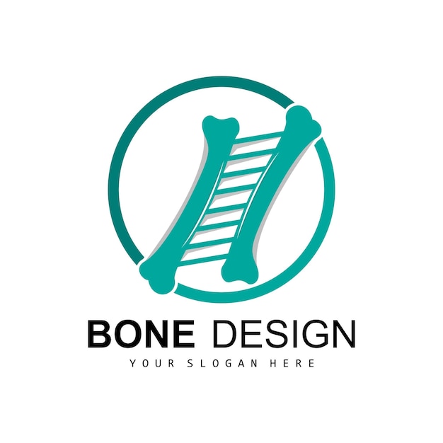 Logotipo óseo vector de cuidado óseo y medicina ósea salud hospitalaria
