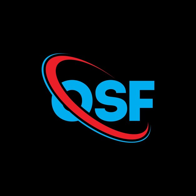 Logotipo de OSF: Diseño del logotipo de la letra OSF: Iniciales: Logotipo OSF vinculado con círculo y monograma en mayúsculas: LogotipoOSF: tipografía para negocios tecnológicos y marca inmobiliaria.