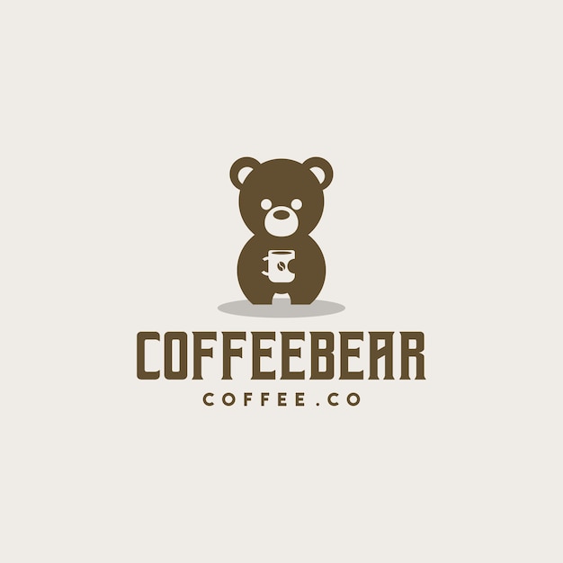 Vector logotipo de oso de café creativo