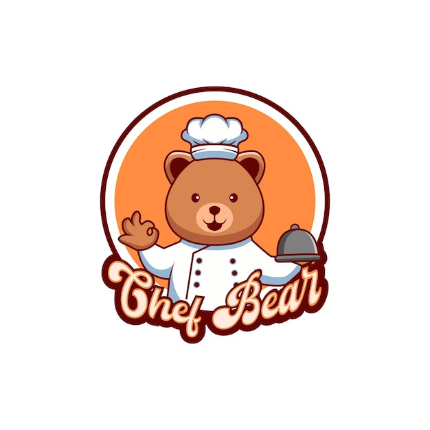 Vector logotipo del oso chef con el título 'oso chef'