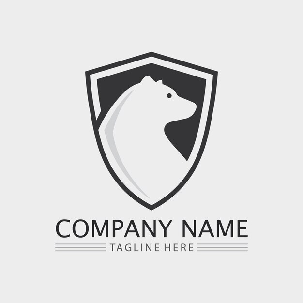 Logotipo de oso e ilustración gráfica de diseño de vectores animales