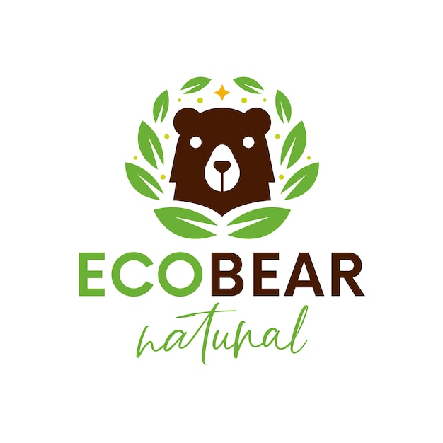Vector logotipo del oso ecológico