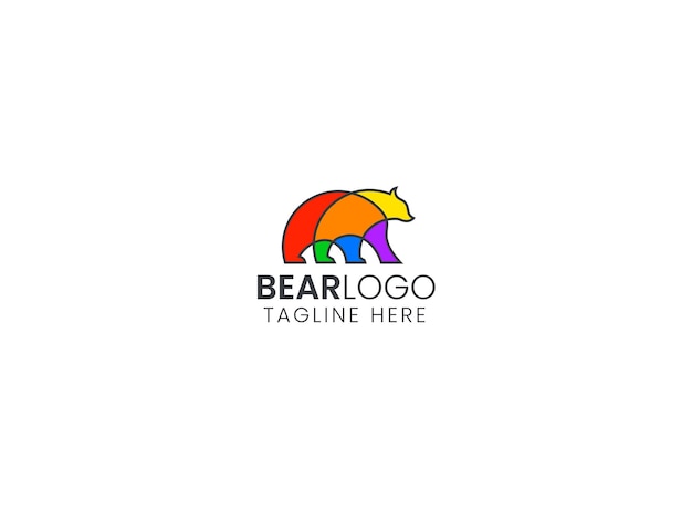 Logotipo de oso con un logotipo de oso arcoíris