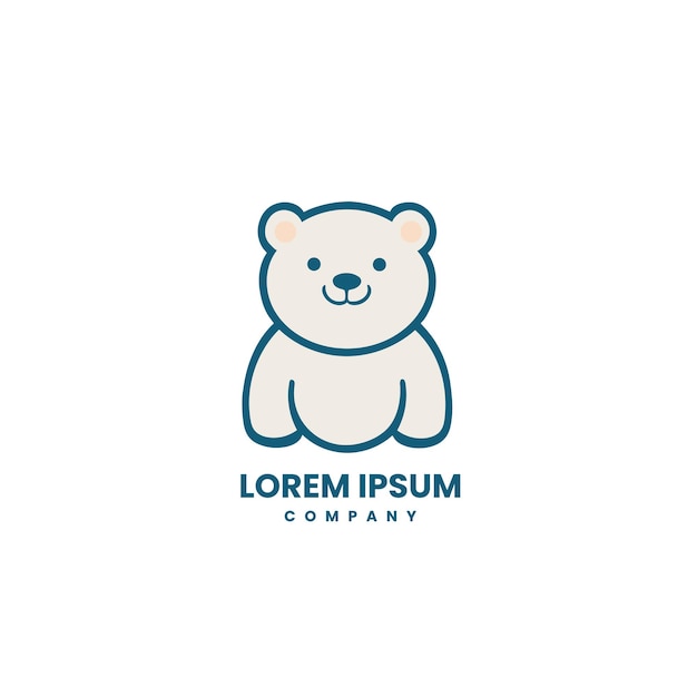 Logotipo del oso mínimo Diseño del logotipo de la mascota