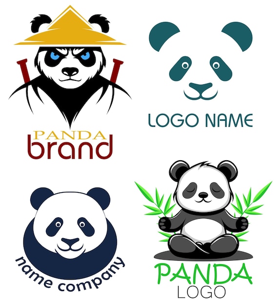 El logotipo del oso panda es creativo y original para su negocio o empresa.
