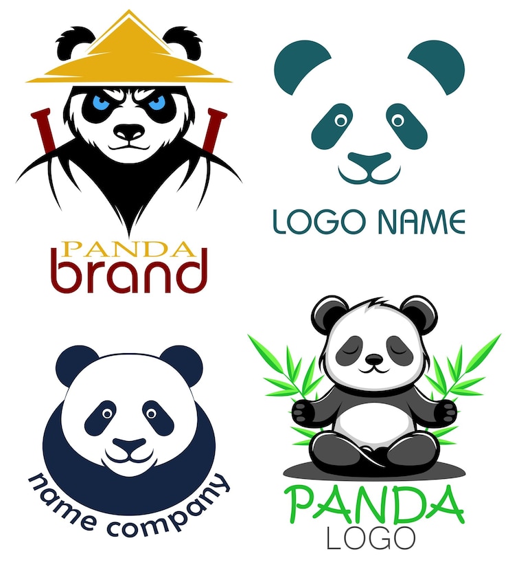 Vector el logotipo del oso panda es creativo y original para su negocio o empresa.
