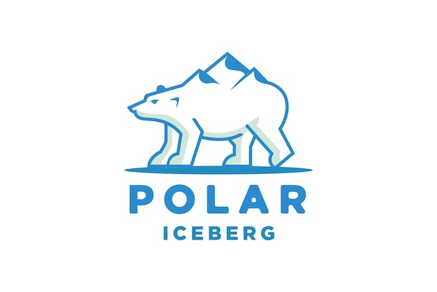 El logotipo del oso polar y la montaña del iceberg