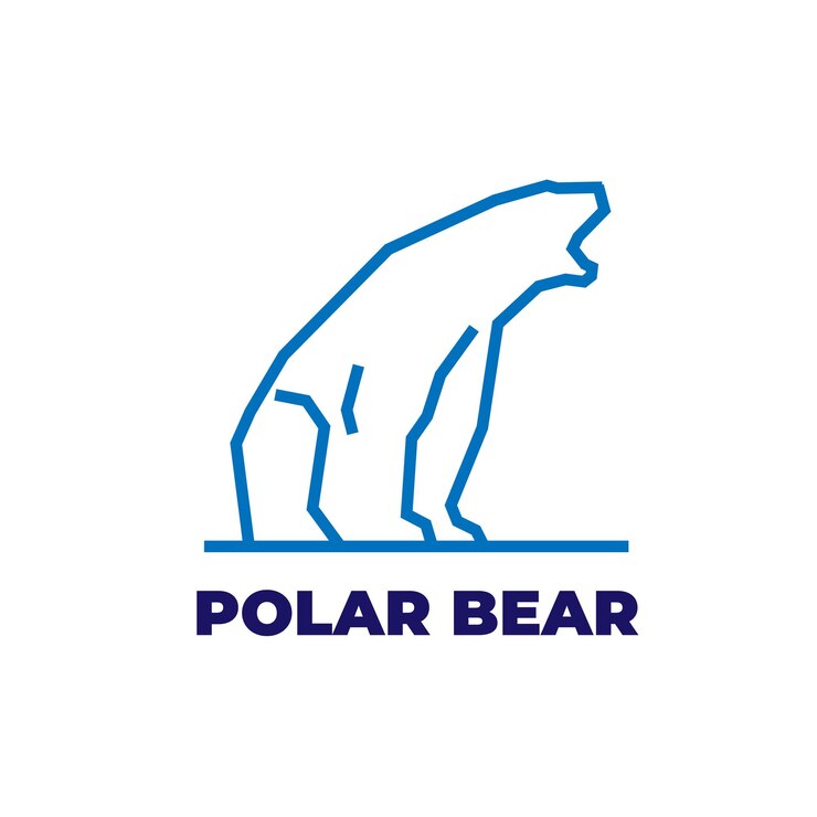 Logotipo de oso polar en negrita Monoline
