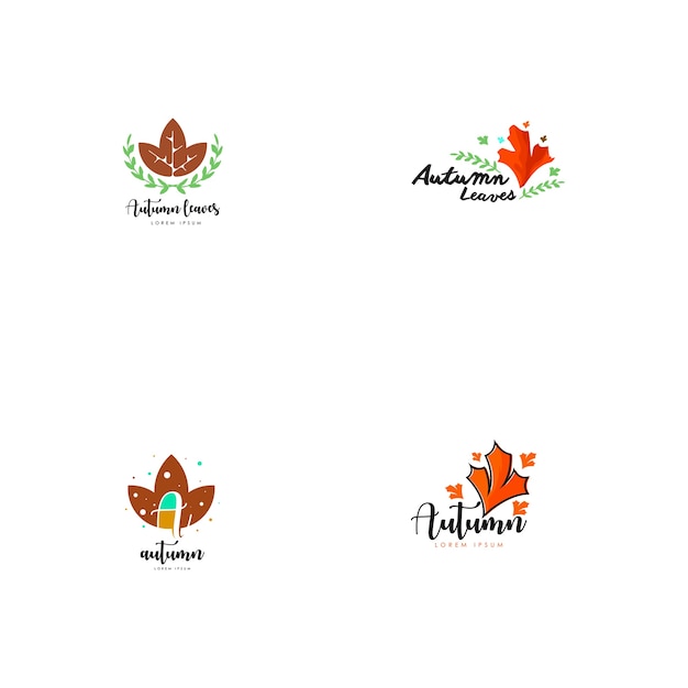 Logotipo de otoño set vector