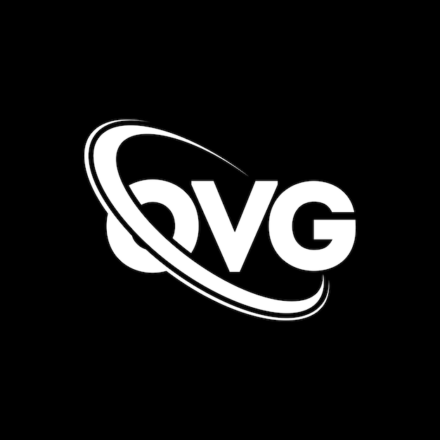 El logotipo OVG, la letra OVG, el diseño del logotipo, las iniciales OVG, vinculado con un círculo y un monograma en mayúscula, la tipografía OVG para el negocio tecnológico y la marca inmobiliaria.