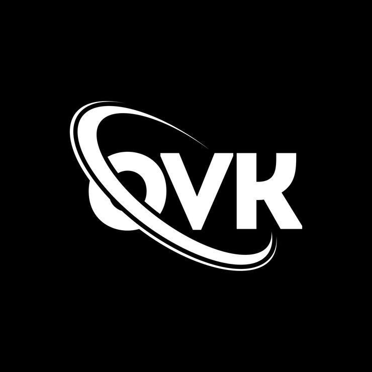 Vector logotipo ovk letra ovk letra diseño logotipo iniciales ovk logotipo vinculado con círculo y mayúscula monograma logotipo ovk tipografía para negocios de tecnología y marca inmobiliaria