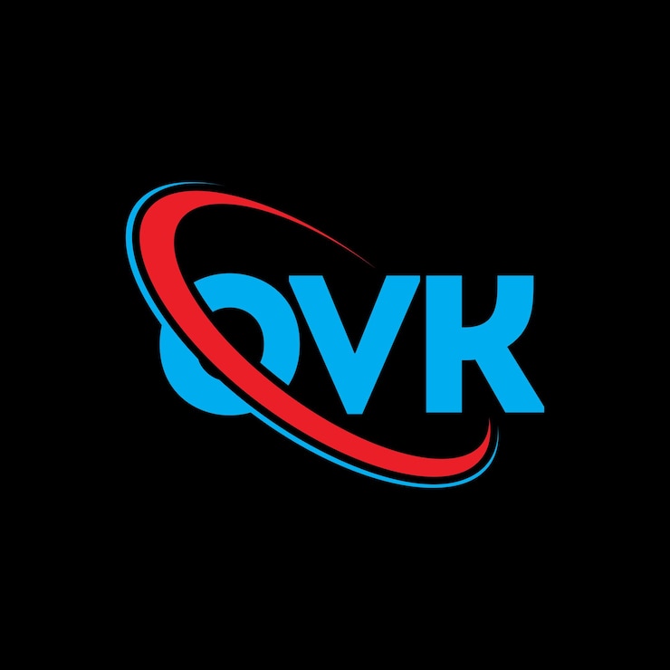 Vector logotipo ovk letra ovk letra diseño logotipo iniciales ovk logotipo vinculado con círculo y mayúscula monograma logotipo ovk tipografía para negocios de tecnología y marca inmobiliaria