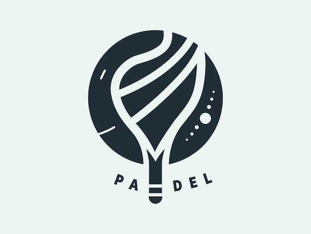 Vector el logotipo del padel en un estilo minimalista moderno