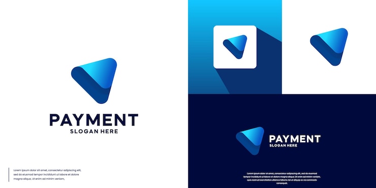 Vector logotipo de pago con concepto de billetera y flechas rodantes vector de diseño de logotipo