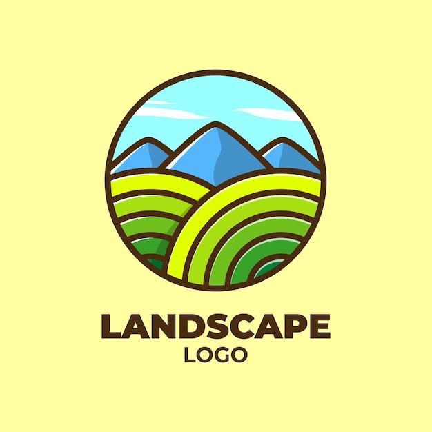 Logotipo de paisaje fresco.