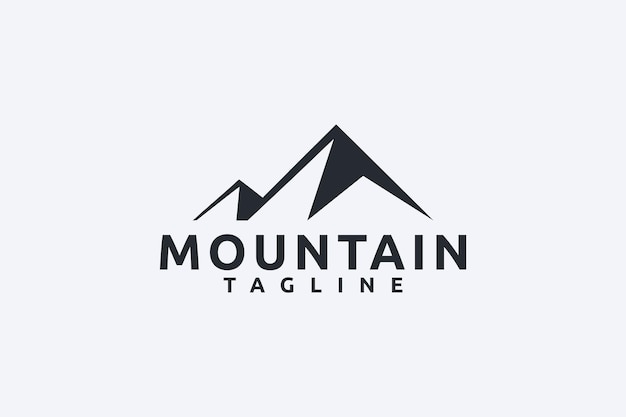 Logotipo de paisaje geométrico abstracto de montaña
