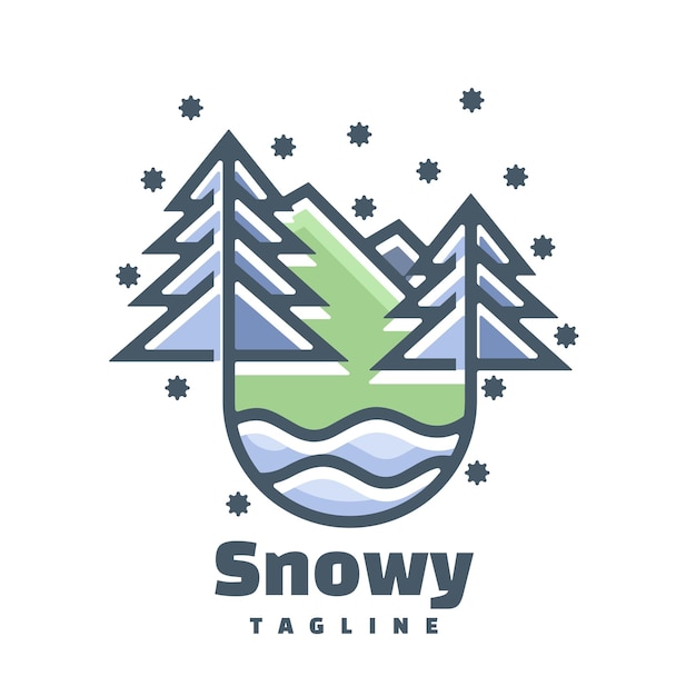 logotipo del paisaje de invierno