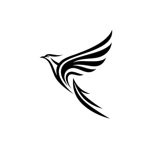 Logotipo del pájaro abstracto volando