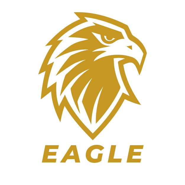 Logotipo del pájaro águila, el halcón o el emblema de la cabeza del halcón