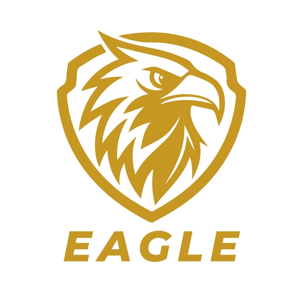Logotipo del pájaro águila, el halcón o el emblema de la cabeza del halcón
