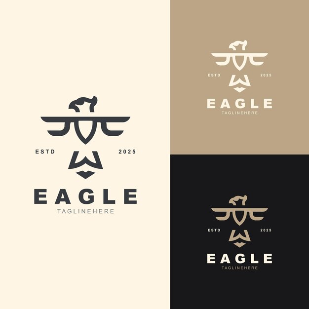 Logotipo del pájaro águila Halcón volando en vuelo geométrico Logotipo identidad del emblema