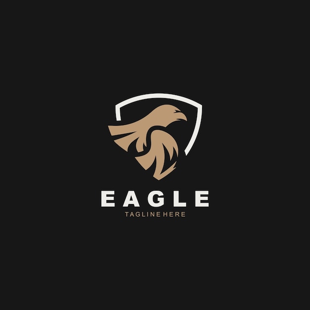 Logotipo del pájaro águila Halcón volando en vuelo geométrico Logotipo identidad del emblema