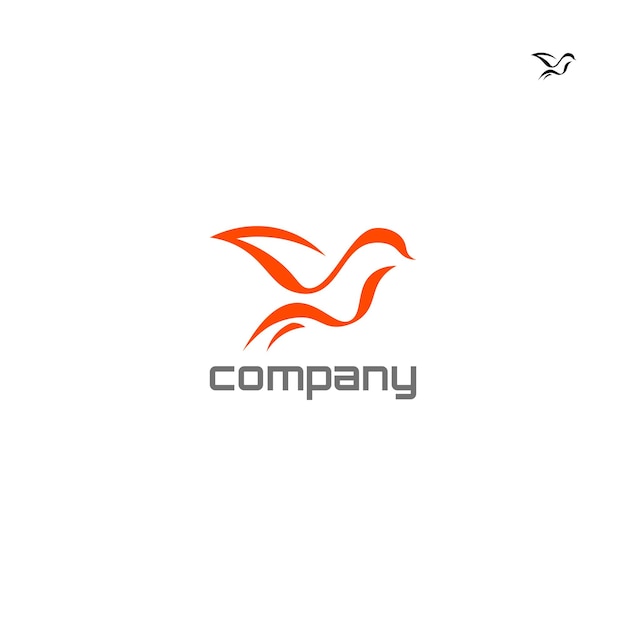 Logotipo de pájaro alado de hoja minimalista para una compañía de belleza