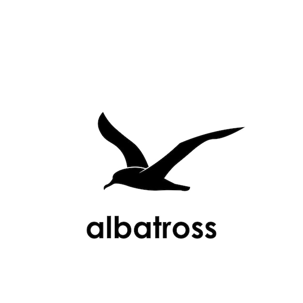 Logotipo de pájaro albatros en color negro.