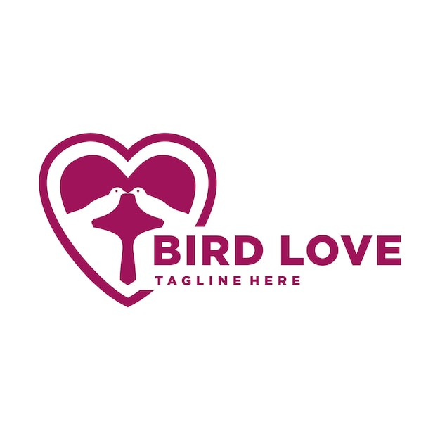 Logotipo de pájaro de amor