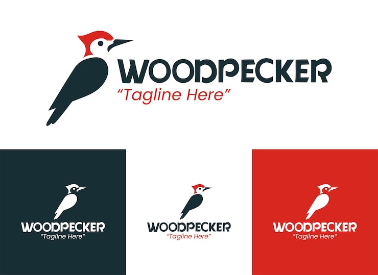 Vector logotipo de pájaro carpintero