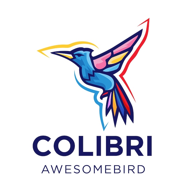 Vector el logotipo del pájaro colibrí concept template