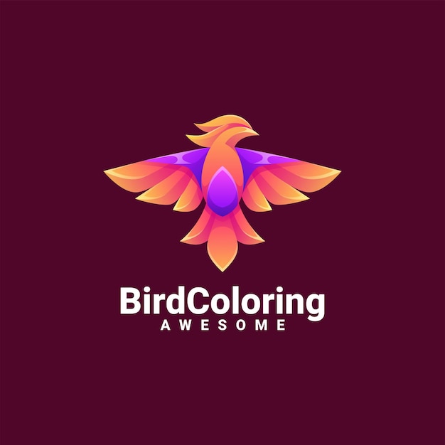 Vector logotipo de pájaro para colorear