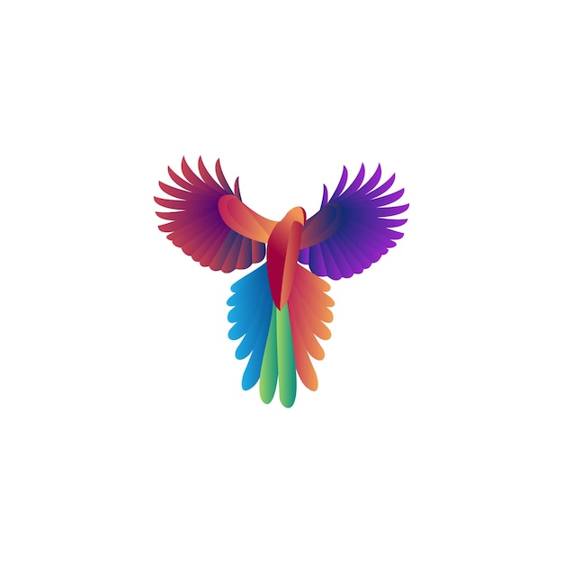 Logotipo de pájaro colorido logotipo de color gradiente vectorial
