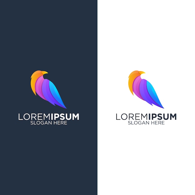 Logotipo de pájaro colorido