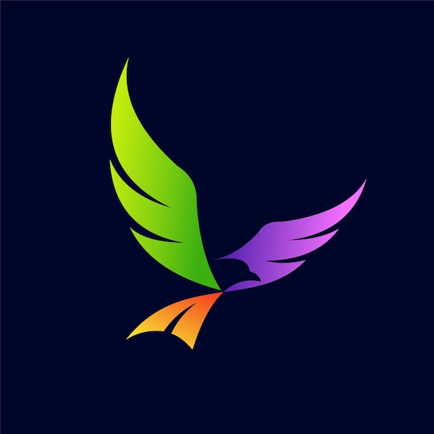 logotipo de pájaro con concepto colorido