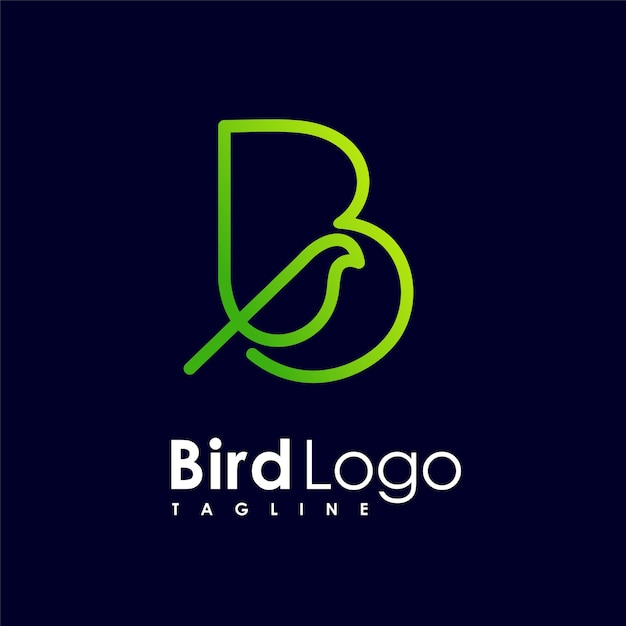 Logotipo de pájaro con concepto de letra B