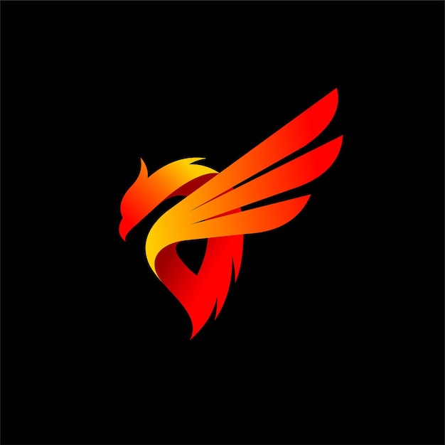 logotipo de pájaro con elemento caliente
