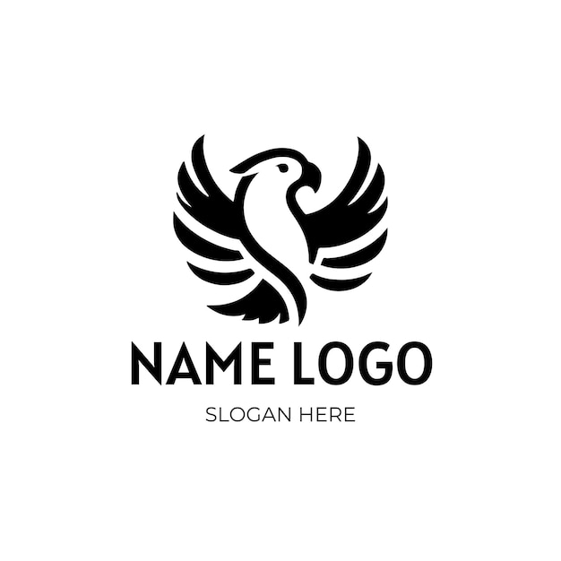logotipo de un pájaro en estilo minimalista