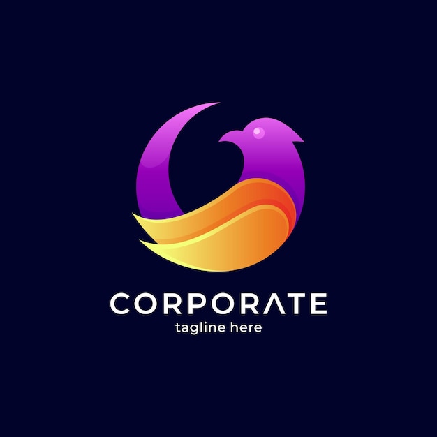 logotipo de pájaro con forma de círculo