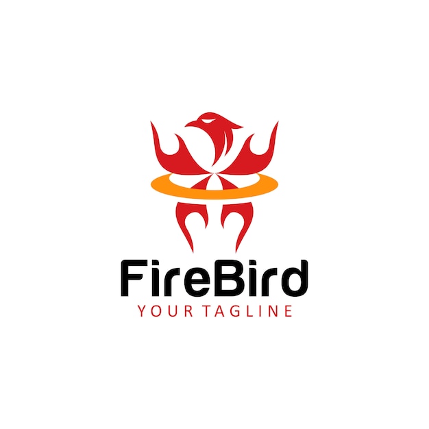 Logotipo de pájaro de fuego