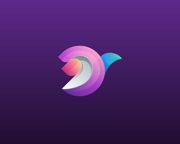 El logotipo de un pájaro fuerte y volador de colores