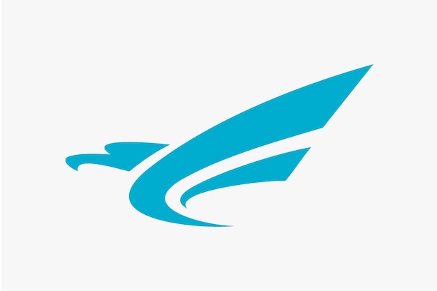 Logotipo de pájaro halcón letra F