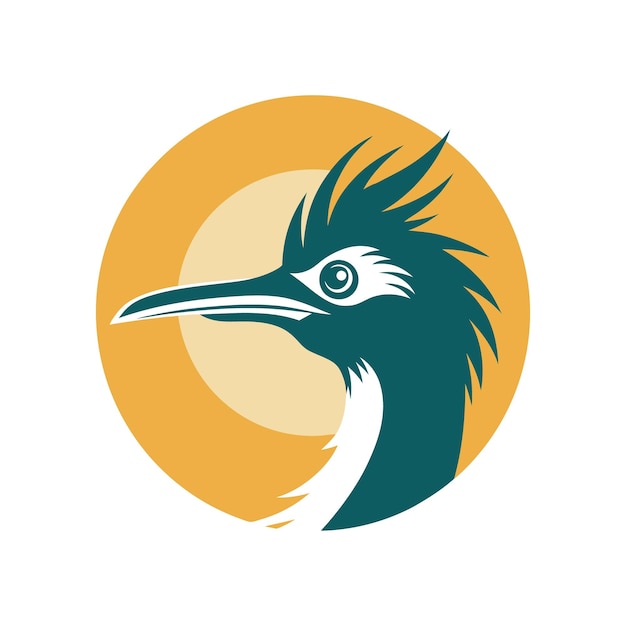 El logotipo del pájaro Hoopoe en círculo